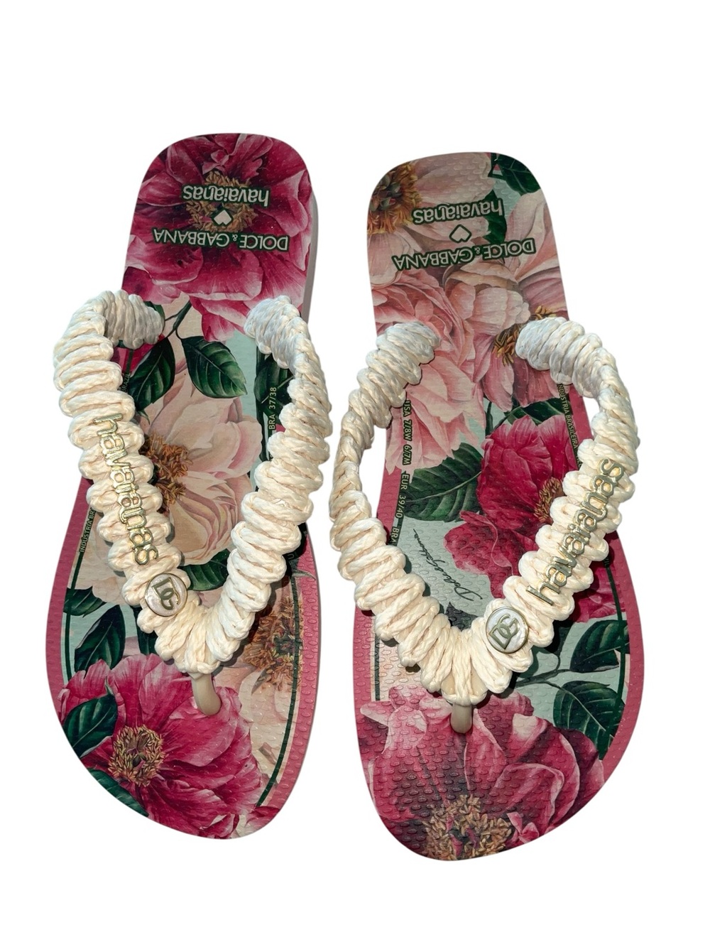 Dolce & Gabbana x Havaianas Rosa Ballet Floral Flip Flops 7/8 - Picture 2 of 8